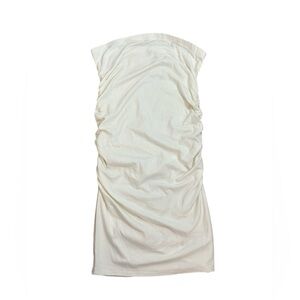 Free People Beach Ivory Ruched Convertible Midi Skirt or Strapless Dress Lrg NWT